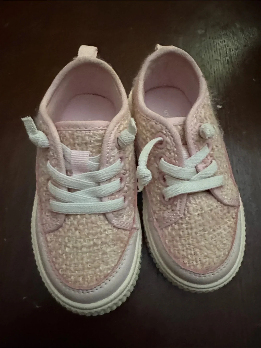 Carter's Pastel Pink Knit Lace-Up Toddler Sneakers size 5